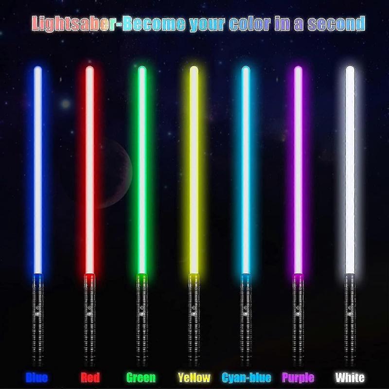 Light Saber Laser Sword Rgb 7 Colors Changeable Electronic Light Sword Sound1pcs-black