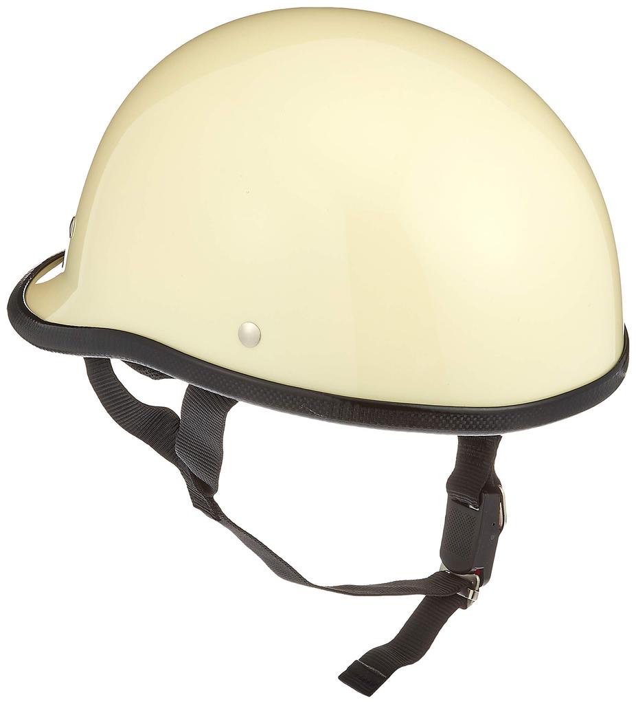 Bike Parts Center Half Helmet, Long Ducktail, Ivory, One Size Fits Most (Head Circumference 57cm-60cm) 722202
