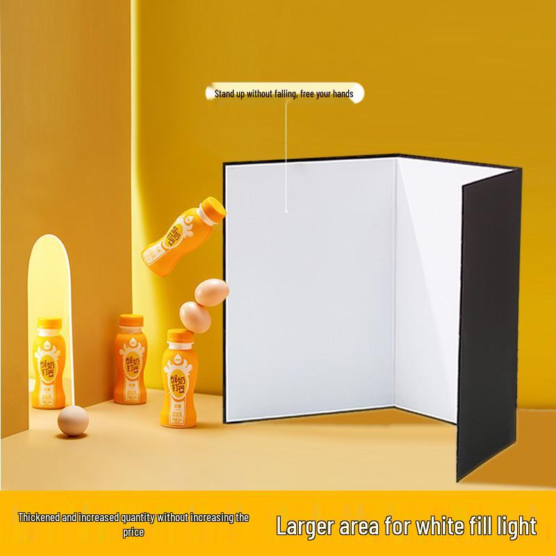 A3 Foldable Photography Reflector Fill Light Board - Black, White, Silver Card
