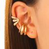 Minimalist Glossy Triple-Layer U Ear Cuff: Luxurious, Non-Piercing European & American Style Jewelry for Women