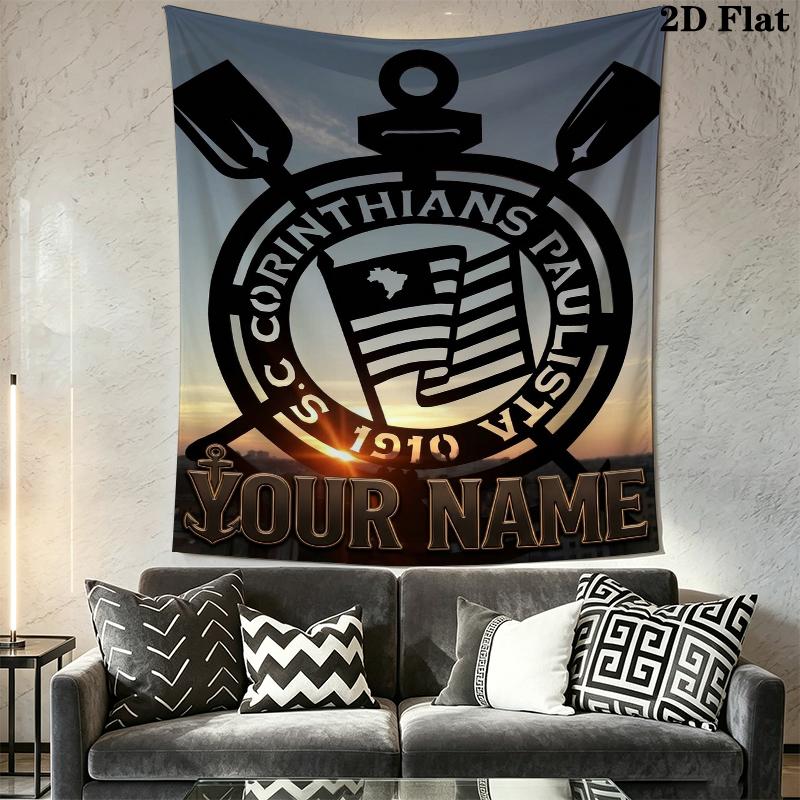 Custom Name Corinthians Wall Tapestry Aesthetic Wall Hanging Printed Fabric Blanket Decorative Tapestries for Bedroom Living Room Home Decor