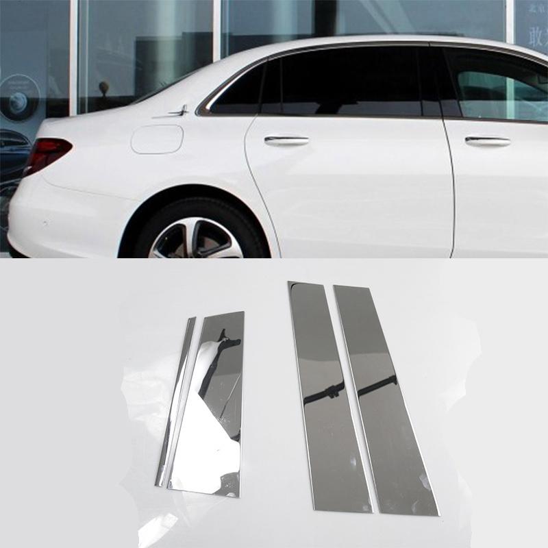 Estilo de Carro Colunas BC da Janela Moldura Brilhante Capa Decorativa Adesivo Acabamento Para Mercedes Benz Classe E W213 200 300 Auto