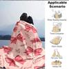 1pc Bow Floral Lightweight Flannel Blanket, Comfortable and Warm Blanket, for Office and Camping Sofa Bed, Livingroom156