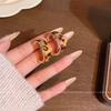 Vintage C-type Leopard Print Stud Earrings Women's Design Earrings Temperament Earrings