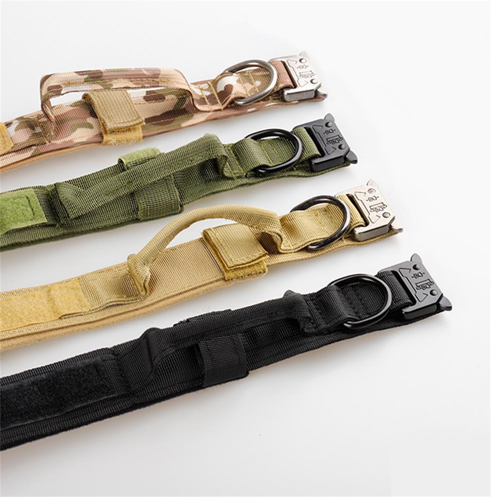 Outdoor Tactical Nylon Dog Collar with Liftable Handle