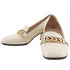 Sylvie Pumps Sherry Line Chain Ivory Leather Women Used