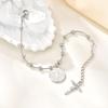 Religious Rosary Bracelets For Women, Holy Saint Benedict Portrait Bar, Stainless Steel No Fade Jewelry