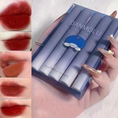 5-pack Lip Gloss Set with Matte Matte Matte Velvet That Is Not Easy To Fade and Has A Long-lasting Fixed Color Mouth Red Lip Gloss