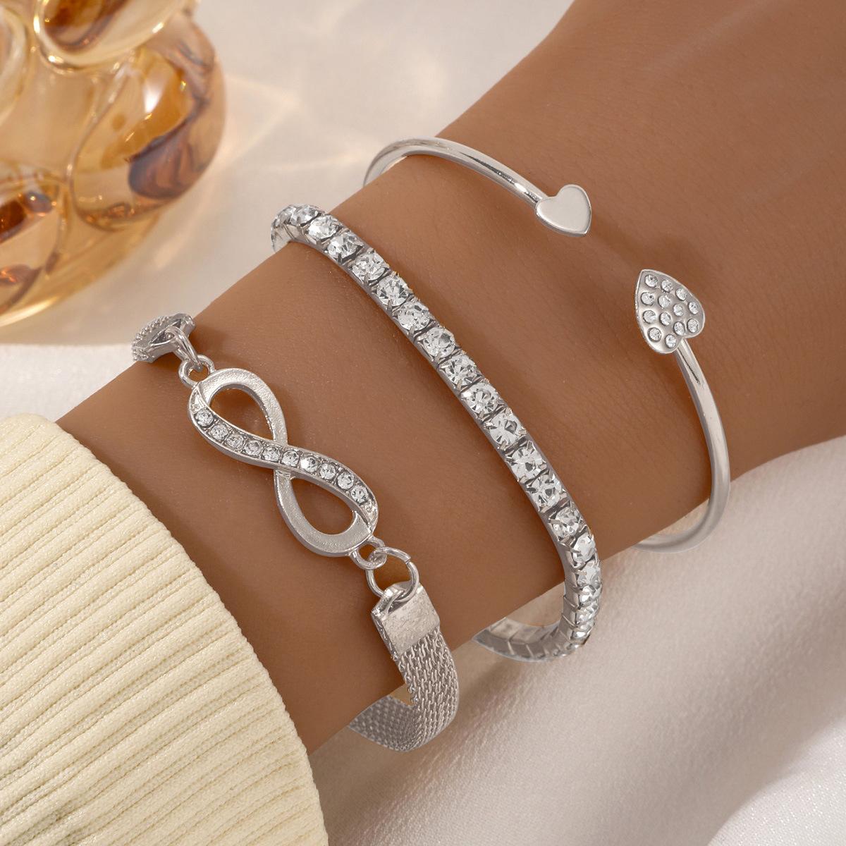 Hot Sale Simple Infinite Symbol Styling Piece Set Bracelet Creative Word Bracelet Girl Jewelry