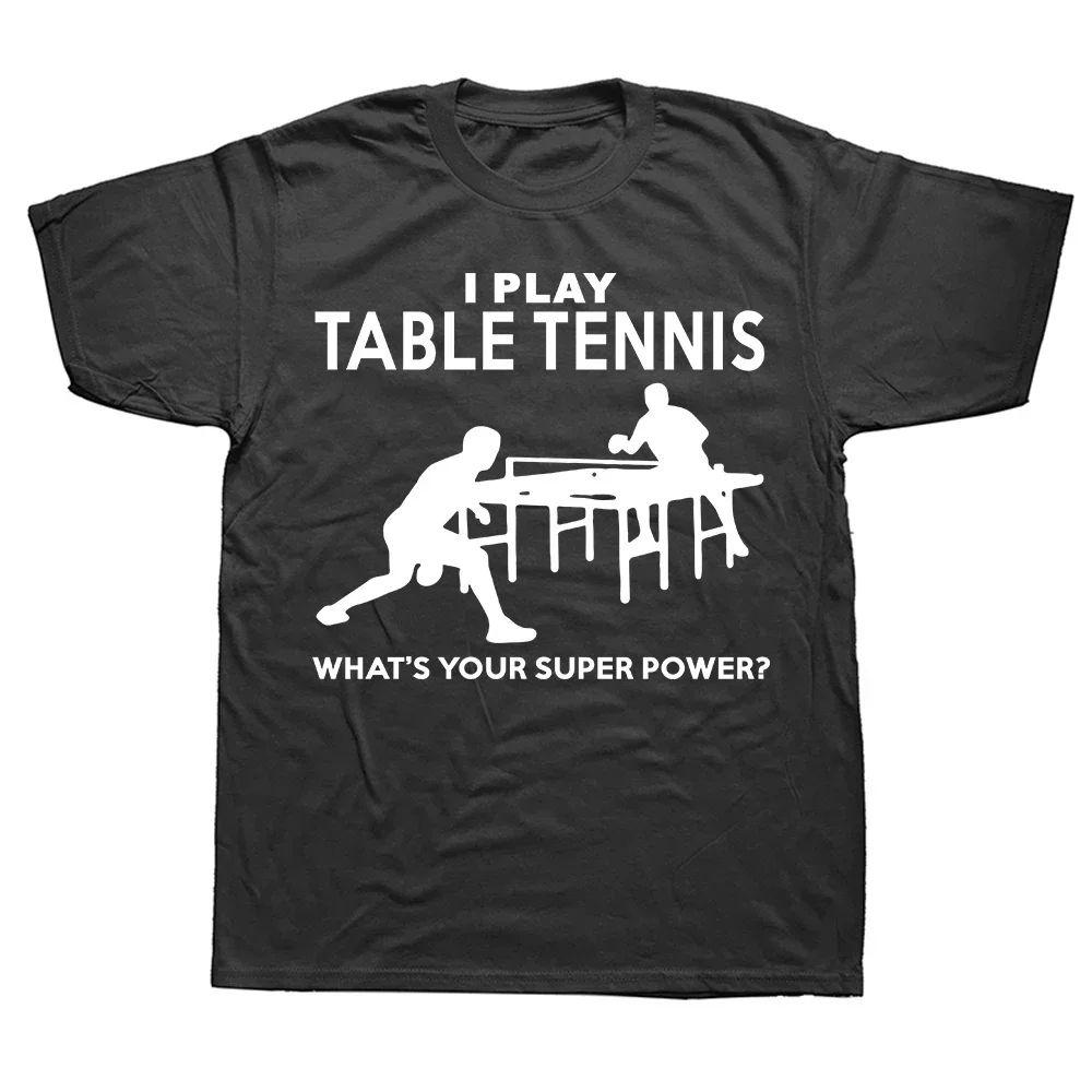 Fun Table Tennis Graphic T-shirt Street Clothing Short Sleeve Round Neck Men's and Women's Comf