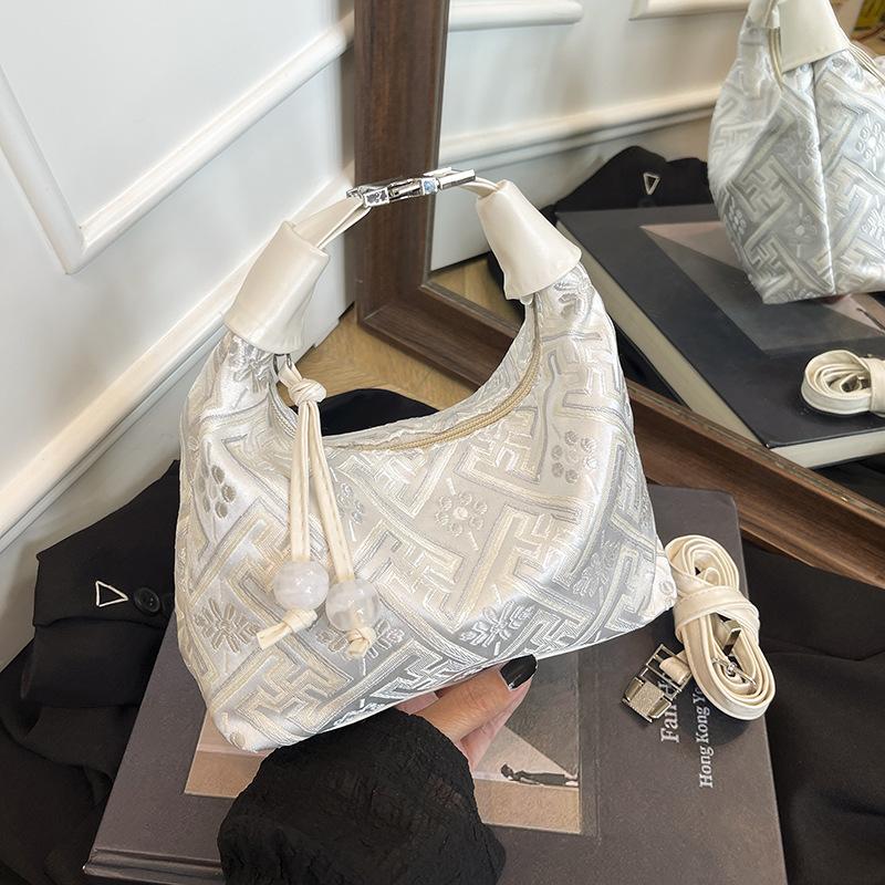 New Chinese Style Bucket Bag Fashionable Crossbody Shoulder Purse for Women белый