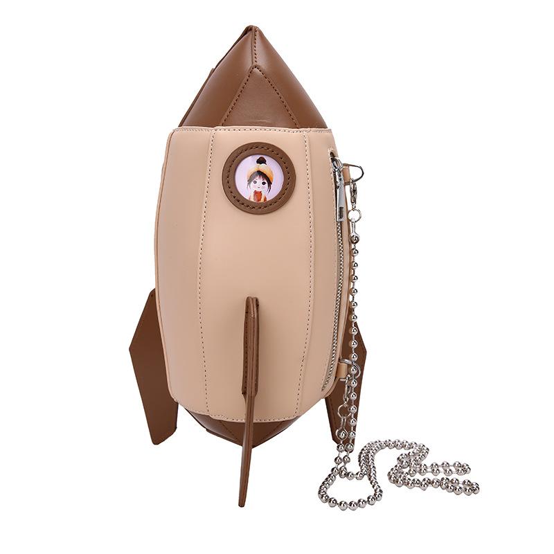 

Contrasting color splicing aircraft shape shoulder bag 2024 spring and summer foreign style messenger bag simple rocket women s bag хаки