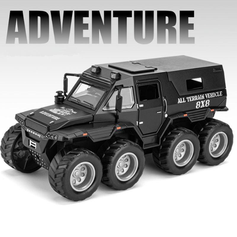 1:32 Siberia Conqueror Shaman 8*8 Tyre Alloy Car Model Diecast Metal Toy Police Off-road Vehicle Car Model Sound Light Kids Gift
