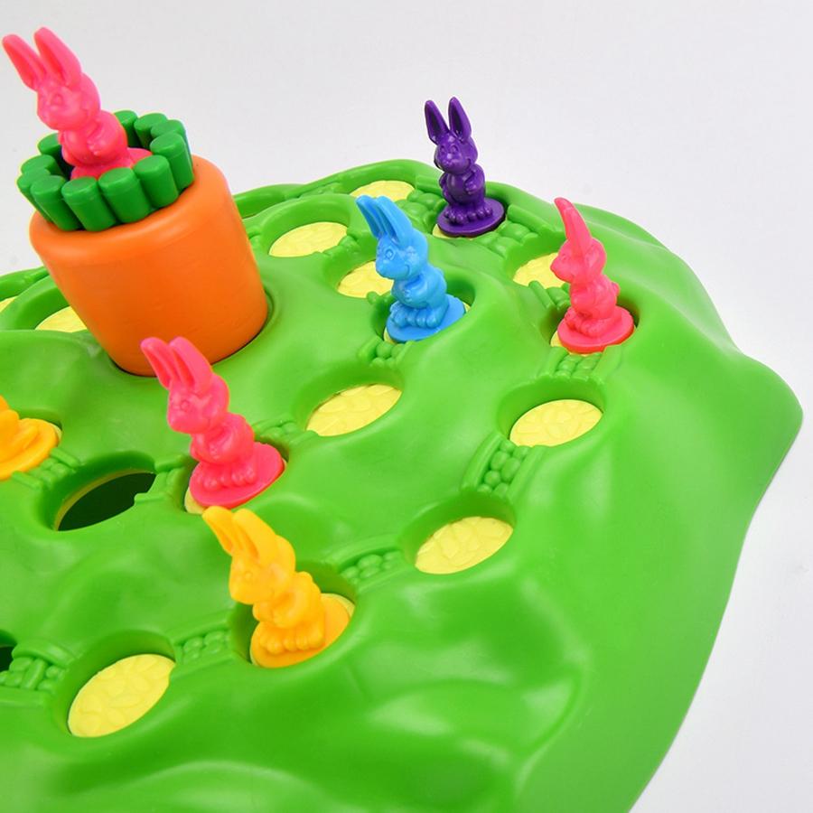 Children Rabbit Trap Game Montessori Educational Toy Game Rabbit Game Cross Country Spinning Race Turnip Family Party Game Gifts