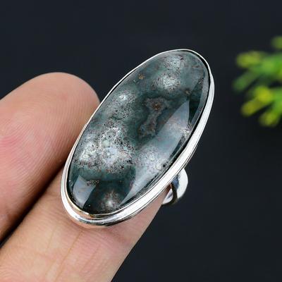 Natural Bloodstone Gemstone Handmade 925 Sterling Silver Ring Size 8 v5W60