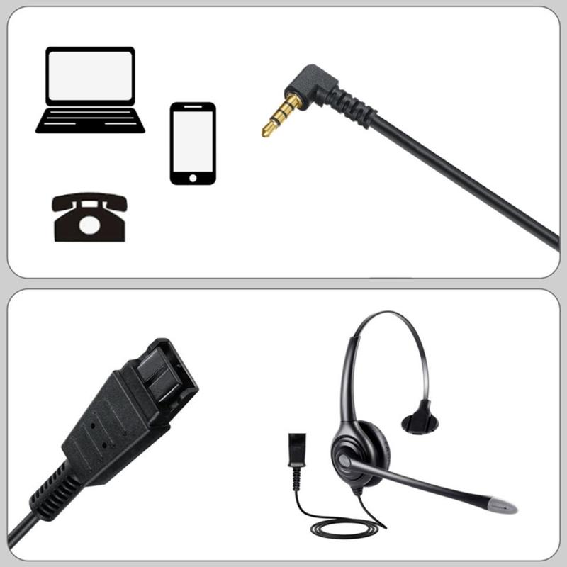 QD Quick Release Phone Line with DC3.5mm Connection Quick Disconnect Cable for Headsets Devices