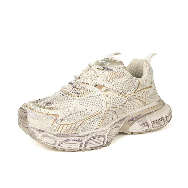 Módní boty na zvýšení výšky, dámské boty ze síťoviny, prodyšné stovky s lehkými ležérními teniskami