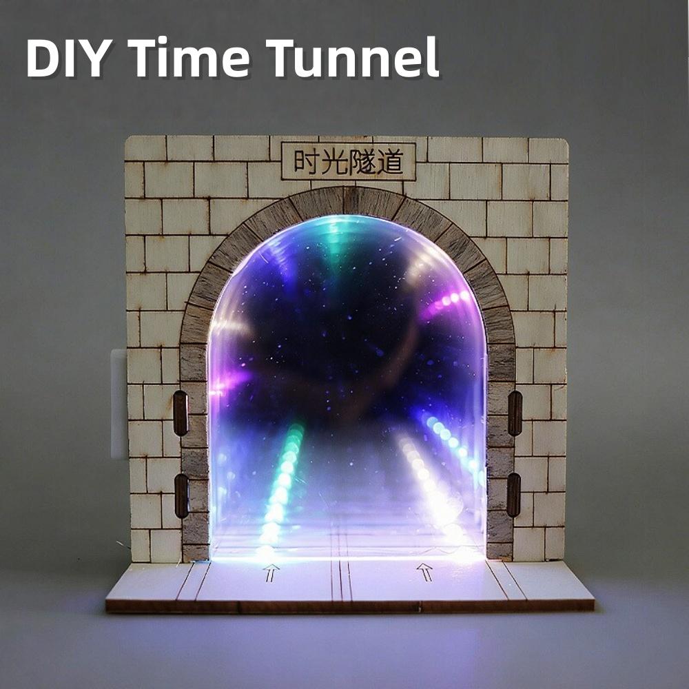Diy Abyss Mirror Time Tunnel Lamp Visual Calming Fidget Color Glowing Desk Hobby Collectible Indoor Art Decor Holiday Supply