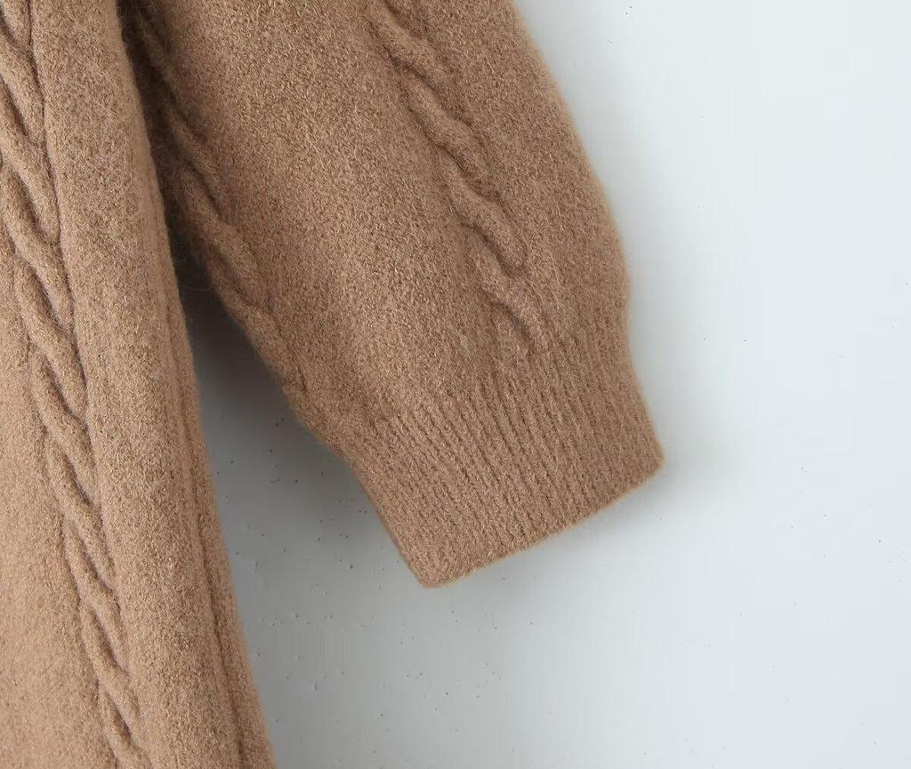 2024 Autumn Women's European & American Casual Button-Detail Sweater Dress