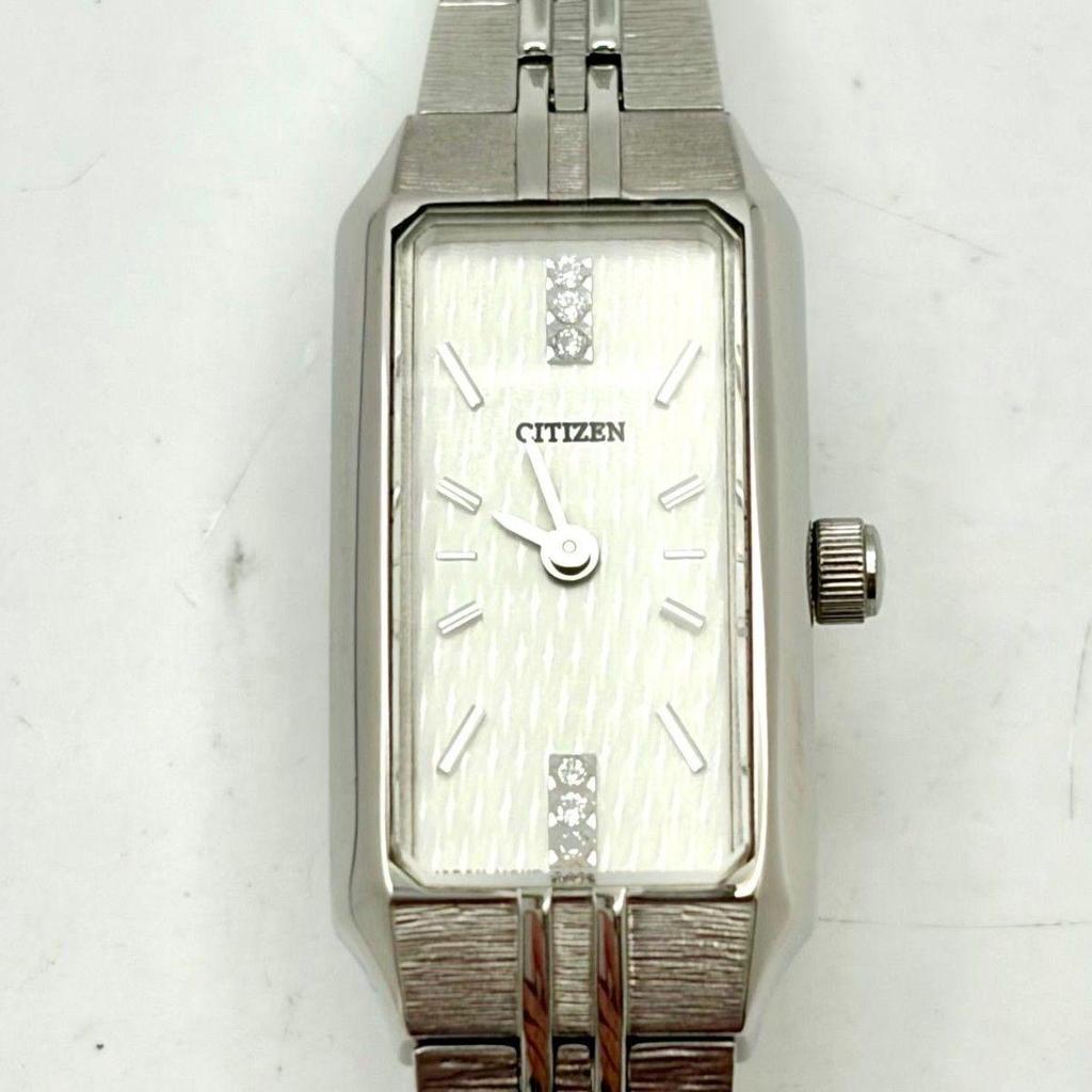 Used [Beautiful/New Battery] CITIZEN Ladies Watch 6P Diamond Silver 5421-S052696 850134