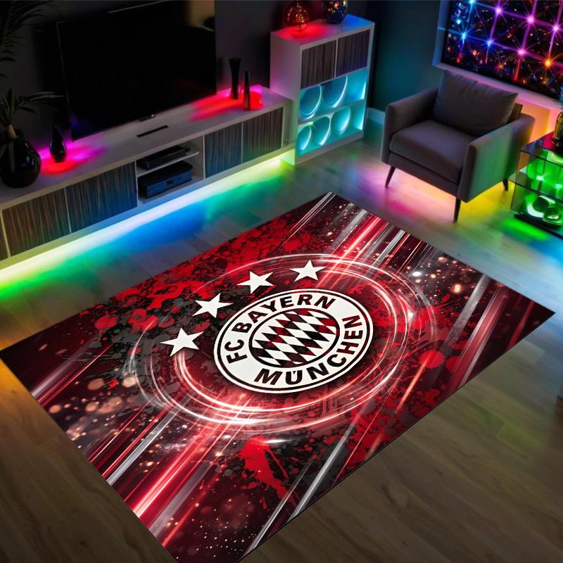 Bayern Munich Design Crystal Velvet Carpet Cozy Non?Slip Printed Rug For Bedroom Living Room Entrance