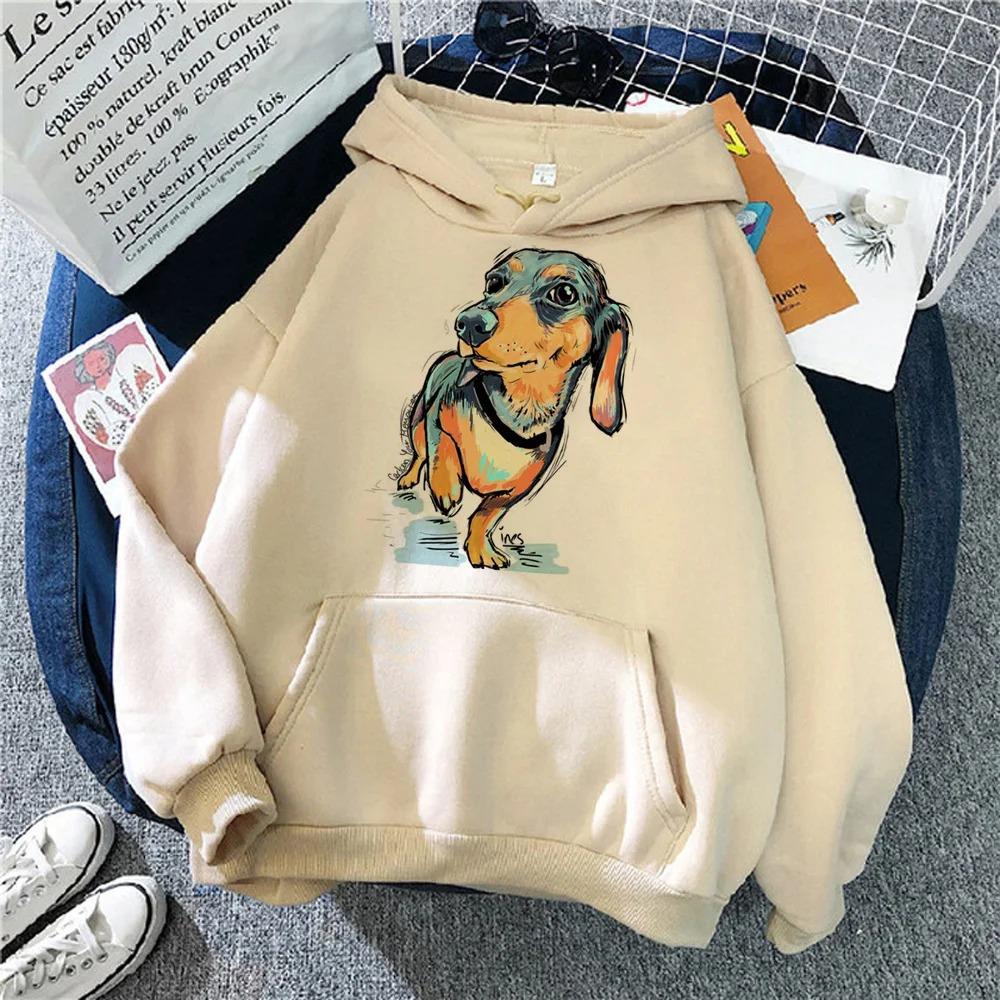 Dachshund Hoodies Women Funny Anime Korean Style 2025 Hooded Shirt Clothing Women Gothic Sweatshirts