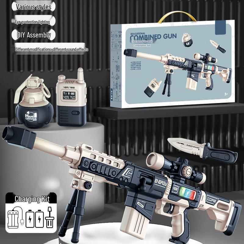 Children's Sound & Light Toy Gun - DIY Magnetic Assembly for Boys Ages 3-12, Perfect Birthday Gift