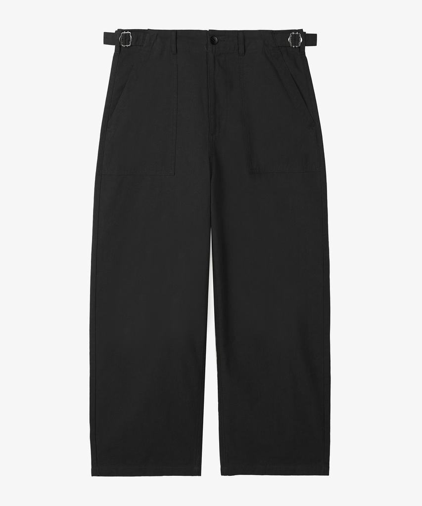 TOFFEE Fatigue Tabe Canvas Cotton Pants (Black)
