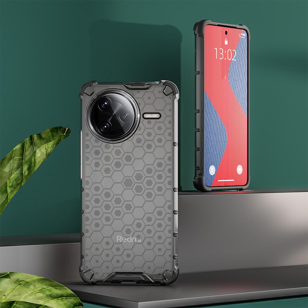 KEYSION Shockproof Armor Case for POCO F7 Pro F7 Ultra Silicone+PC Transparent Honeycomb Phone Cover for Xiaomi POCO F7 Ultra