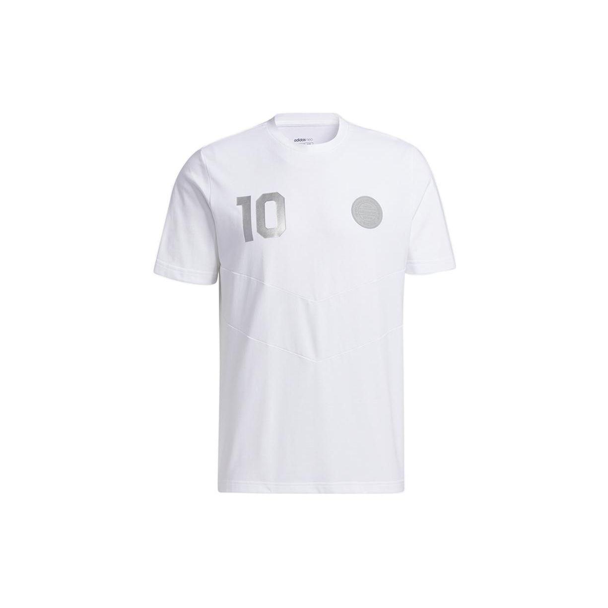 

Adidas Neo Digital Logo Print Футболка с круглым вырезом Мужские топы Белые GP5714 XL