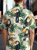 Digital Print - 2026 Men'S Hawaiian Bird of Paradise Animal Print Shirt, Beachside Outdoor Casual Short-Sleeve Retro Shirt, Streetwear Everyday Top