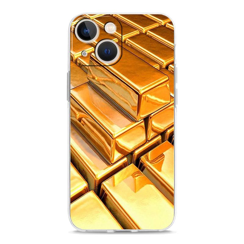 Phone Case For iPhone 17 Cases iPhone Air 16 15 12 13 14 Pro Max 7 8 Plus 16Pro iPhone11 Clear Soft Cover Gold Art