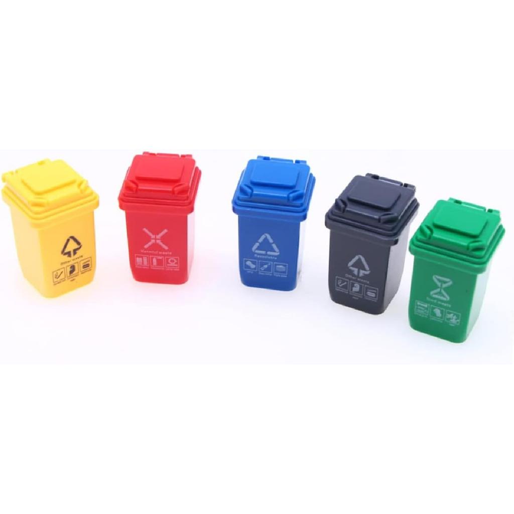 20 Pcs Mini Trash Can Doll House Sorting Garbage Bin Mini House Supplies Doll House Ornament Miniature Garbage Can Early Educational Toys Miniature