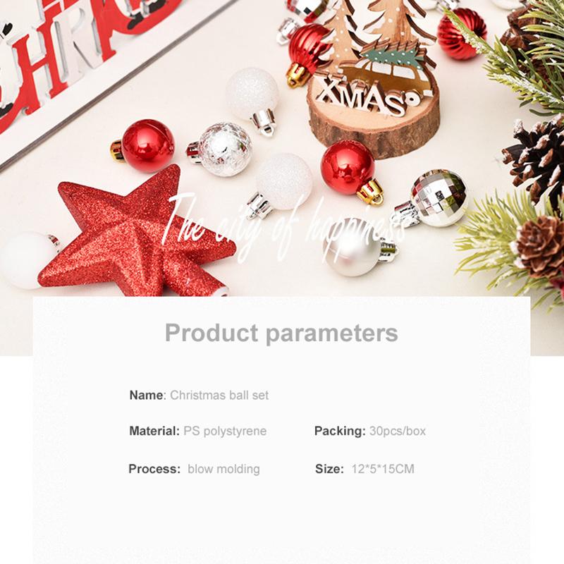 30PCS Christmas Balls Tree Ornaments Home Decorations Hanging Pendants