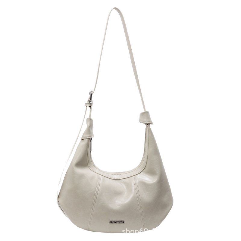 Retro frosted large bag bag women's 2025 new fashion underarm croissant bag fashionable large capacity shoulder bag crossbody bag