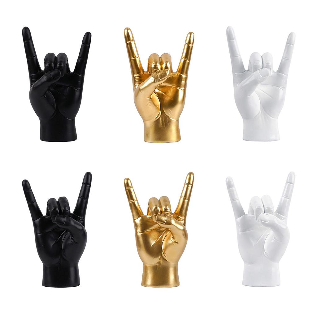 Sign Rock and Roll Statue Punk Skeleton Unique Indie Music Livehouse Decorations Centrepieces Table Hand Sculpture