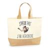 Sac Cabas - PLANETEE - Aéroboxe "J'peux Pas" - Jute Beige - Grande Contenance - Imprimé En France