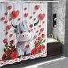 Cute Cow & Hearts Shower Curtain: Embrace the Adorable Design, Soft Fabric, and Romantic Vibes for Your Cozy Bathroom