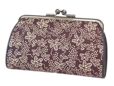 Inden Wallet 340 Clasp Coin Purse 1501 Purple Deerskin X White Lacquer Grape Pattern Height X Width X Thickness Inside Bag Closure Coin Purse