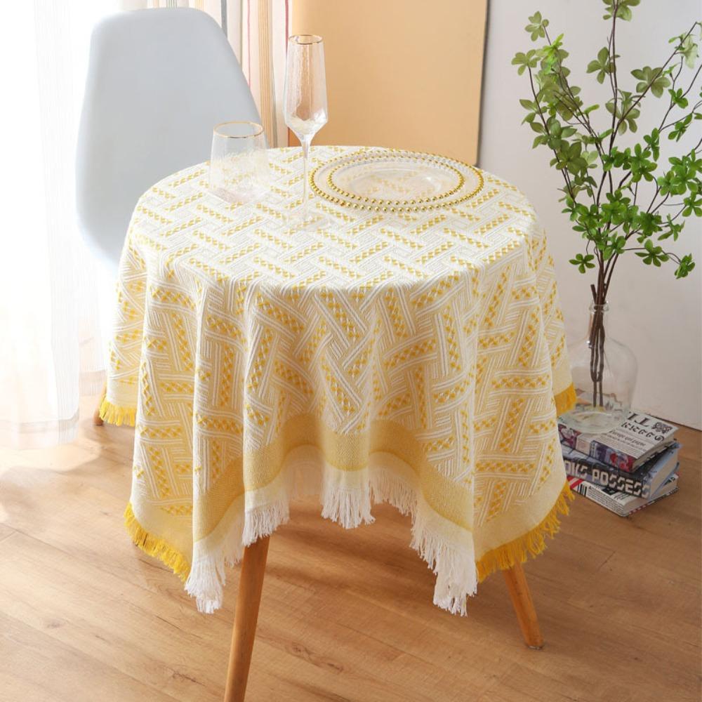 Decorative Tea Table Cover Fringe Edge Rectangular Tablecloth Retro Cloth Deskcloth Home Textile