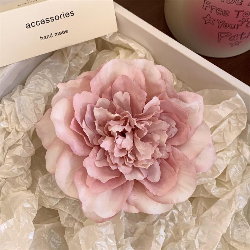 French Retro Peony Hair Clip Romantic Flowers Side Clip Duckbill Clip Hair Pin Woman Headwear Barrette Bridal Headdress