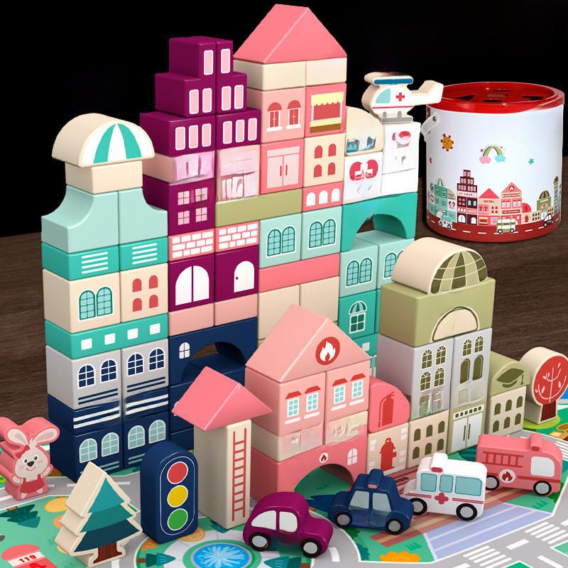 City Building Traffic Blocks Kids Educational Toy Babys Early Set Learning