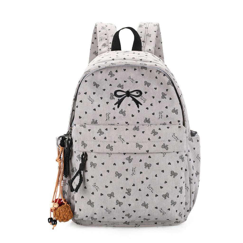Schoolbag1011 New Large Capacity Backpack Corduroy Student Class Commuter Versatile School Bag Going Out Travel Backpack Female