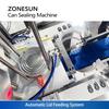 ZONESUN ZS-AFK500 Aluminum Caps Vacuum & Nitrogen Flushing Sealing Machine Industrial In-line