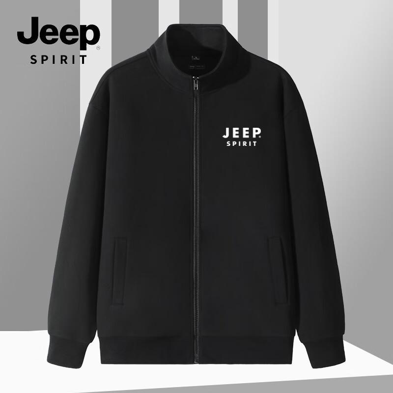 

JEEP SPIRIT Men s Stand-Up Collar Cardigan Sweatshirt 4XL