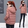 Damen Herbst und Winter Plus Size Kurzer Abschnitt Kapuze Einfarbig Warme Jacke Kleine Lockere Dünne Jacke