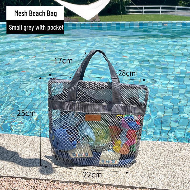Large Capacity Mesh Beach Bag: Versatile Shoulder and Hand-Held Travel Wash Bag