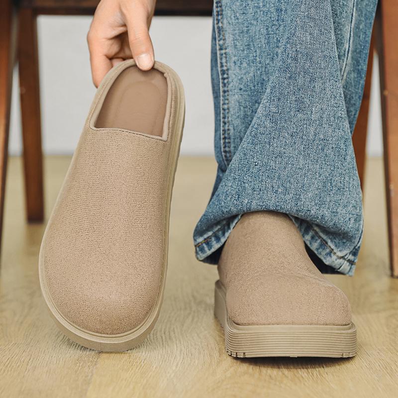 2026 Platform Open Back Casual Shoes Half Shoes for Men Mules Thick Bottom Loafers Slippers Backless Slides Sandal Slip On Flats