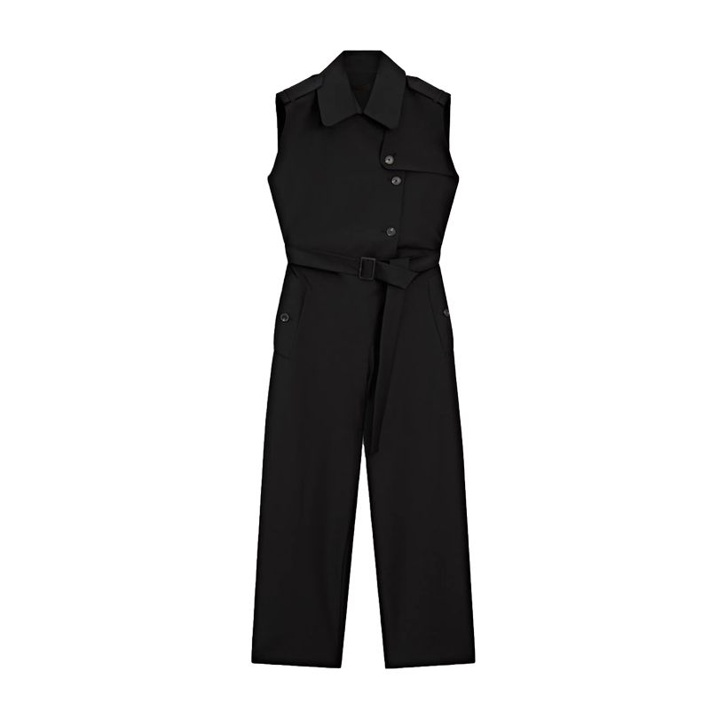 

Весна Новая Женская одежда Молодежный Рабочий Стиль Темперамент Приталенный Черный Комбинезон Брюки без рукавов 6699513 Black L