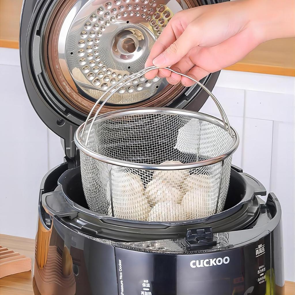 GREATLINK Mesh Steamer Basket, Stainless Steel Mesh Net Strainer Basket and Insert, Pressure Cookers and Pots,for Washing, Fry, Steam or Cook